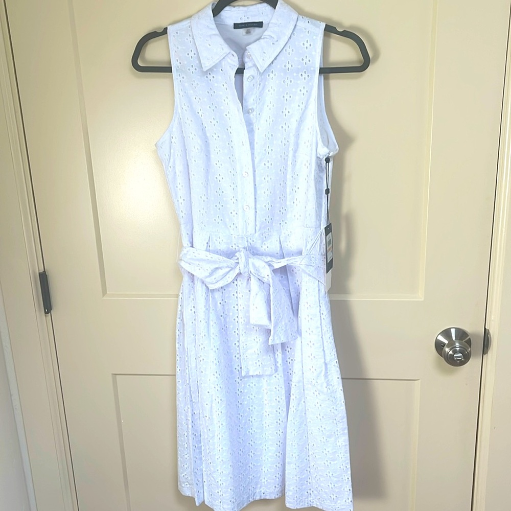 Tommy Hilfiger Women's Button Front Sleeveless Dress Size 2 White NWT ($139)
